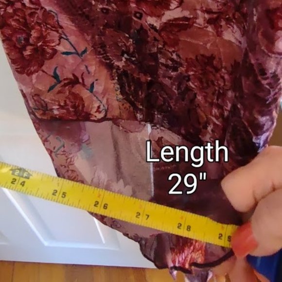 Ladies Purple Floral Gypsy Ruffle Skirt - Picture 9 of 13